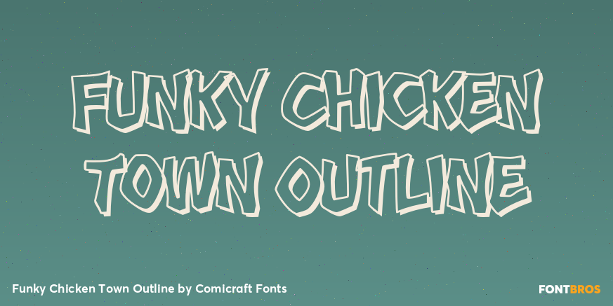 Funky Chicken Town Outline Poster