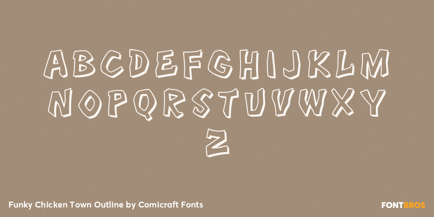Funky Chicken Town Outline Font Poster #2