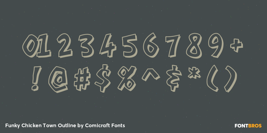 Funky Chicken Town Outline Font Poster #4