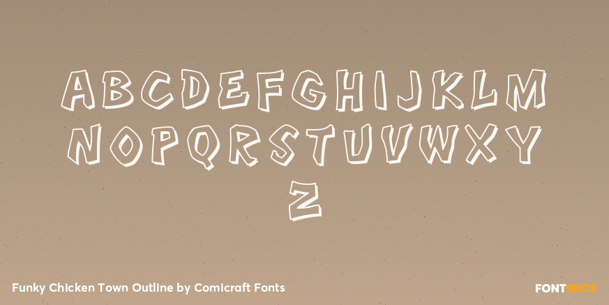 Funky Chicken Town Outline Font Poster #1