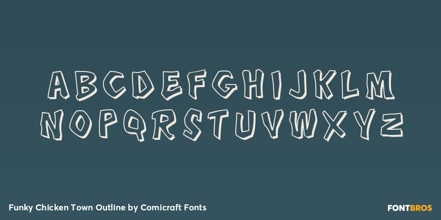 Funky Chicken Town Outline Font Poster #1