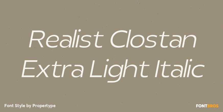 Realist Clostan Extra Light Italic Poster