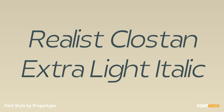 Realist Clostan Extra Light Italic Poster