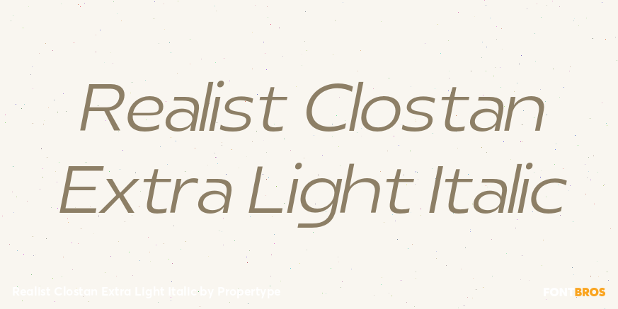 Realist Clostan Extra Light Italic Poster