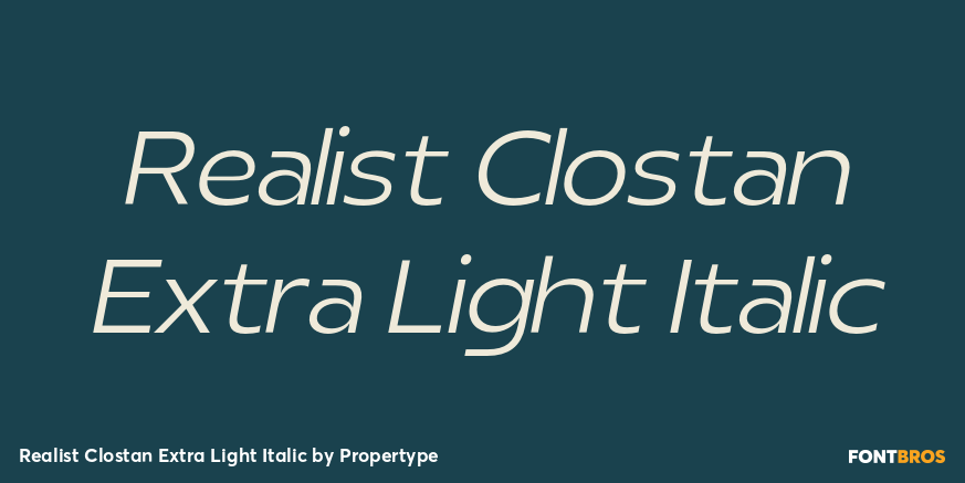 Realist Clostan Extra Light Italic Poster