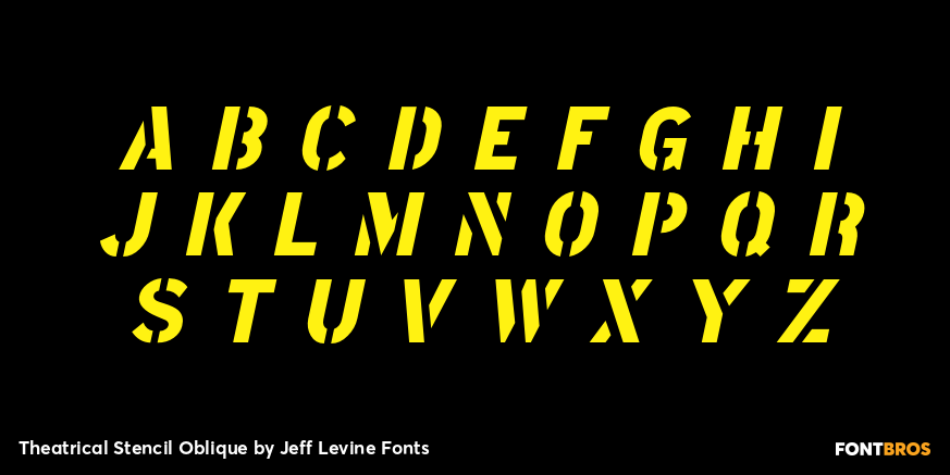 Theatrical Stencil Oblique Font Poster #2