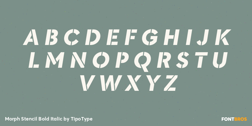Morph Stencil Bold Italic Font Poster #1