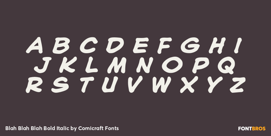 Blah Blah Blah Bold Italic Font Poster #2