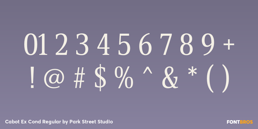 Cabot Ex Cond Regular Font Poster #4