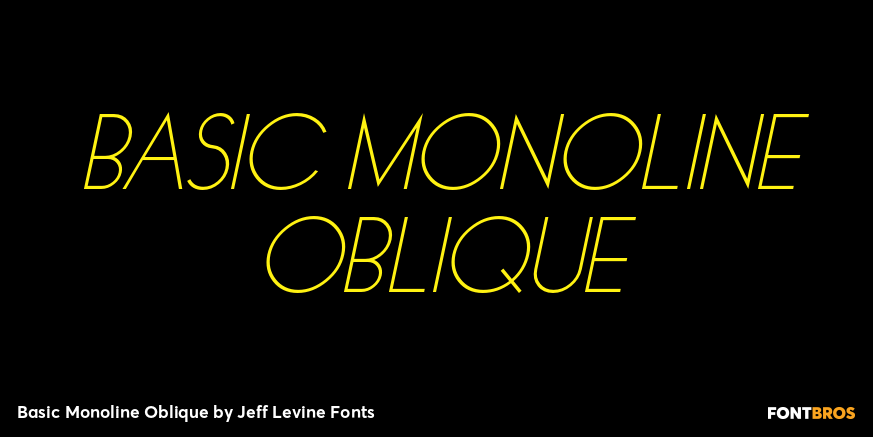 Basic Monoline Oblique Font Poster #1