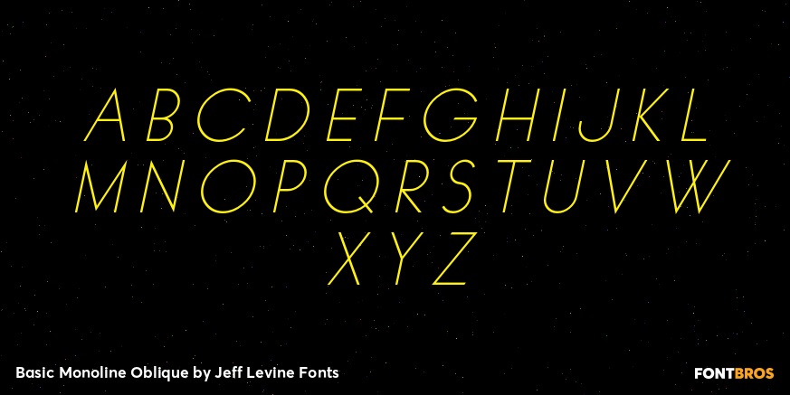 Basic Monoline Oblique Font Poster #2