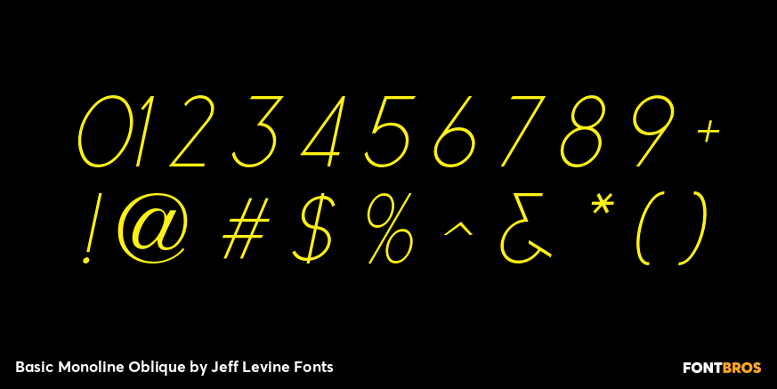 Basic Monoline Oblique Font Poster #4