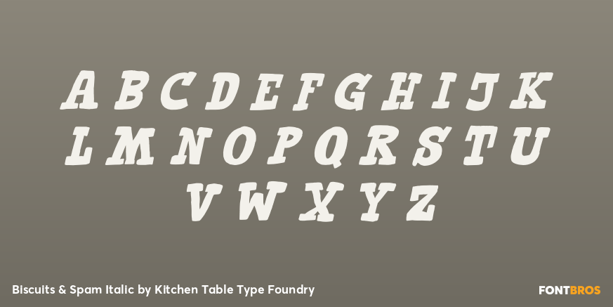 Biscuits & Spam Italic Font Poster #2