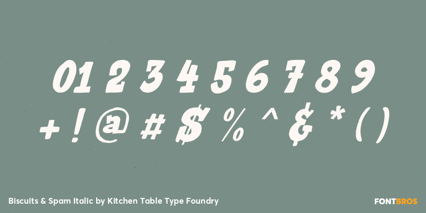 Biscuits & Spam Italic Font Poster #4