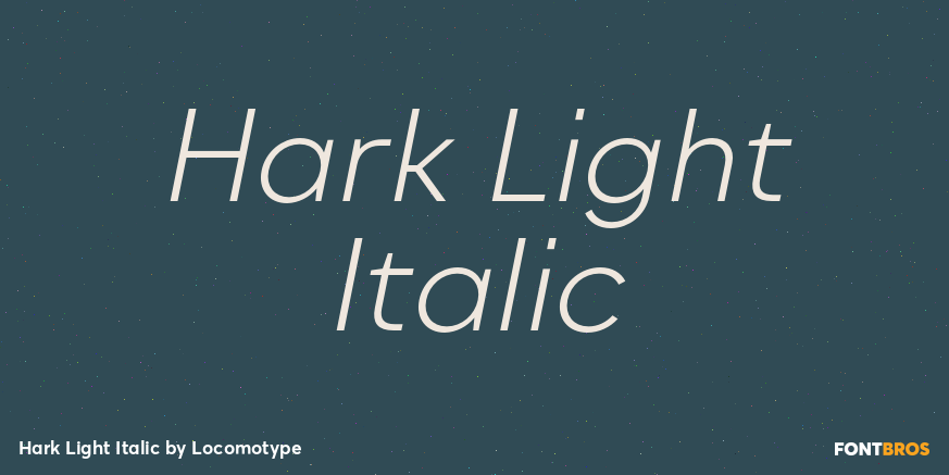 Hark Light Italic Font Poster
