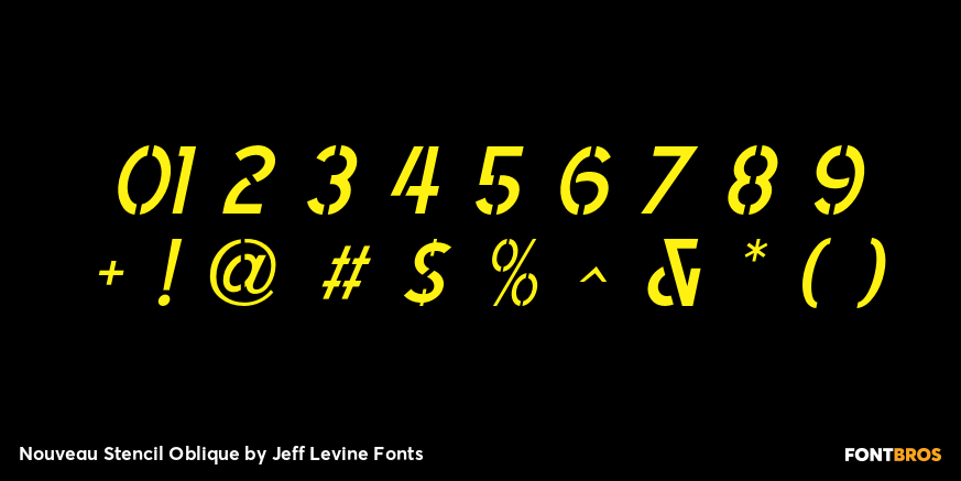 Nouveau Stencil Oblique Font Poster #4