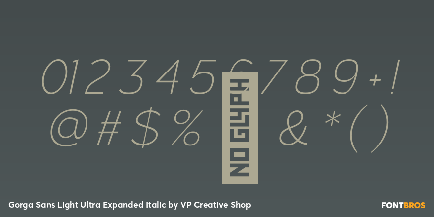 Gorga Sans Light Ultra Expanded Italic Font Poster #4