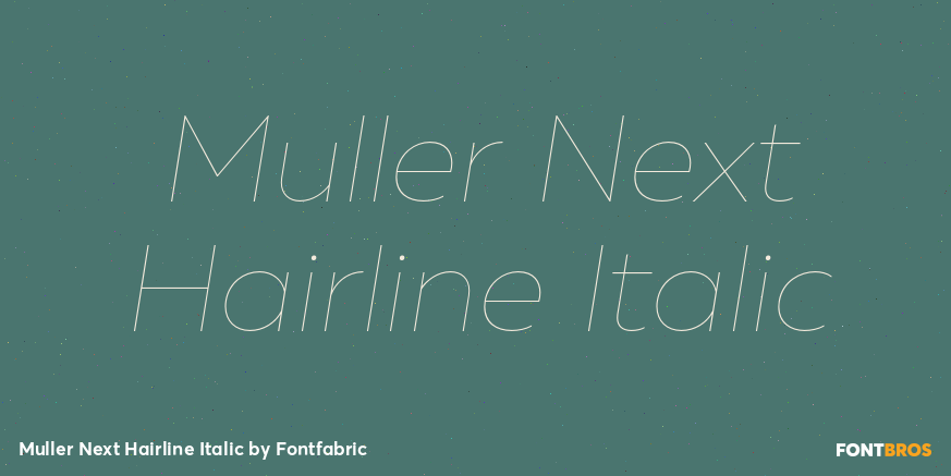 Muller Next Hairline Italic Font Poster #1