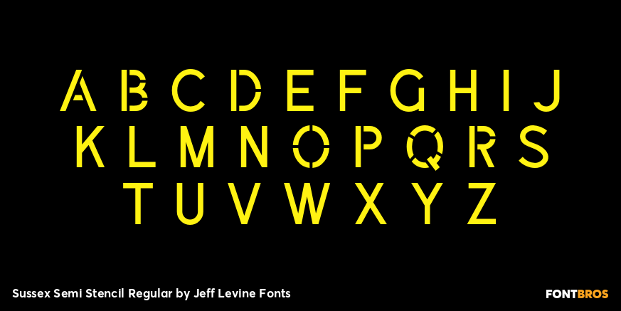 Sussex Semi Stencil Regular Font Poster #3