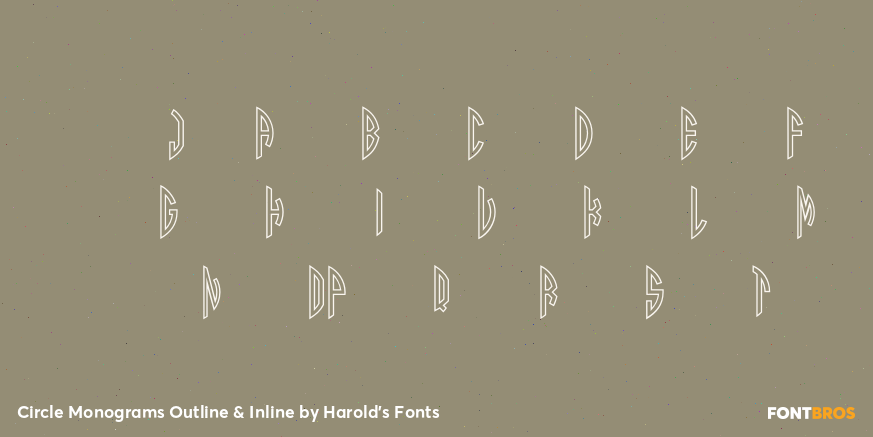 Circle Monograms Outline & Inline Font Poster #1