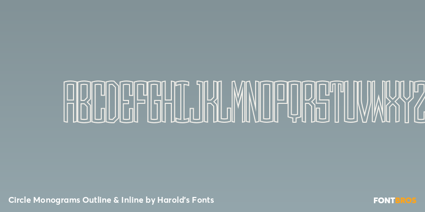 Circle Monograms Outline & Inline Font Poster #2
