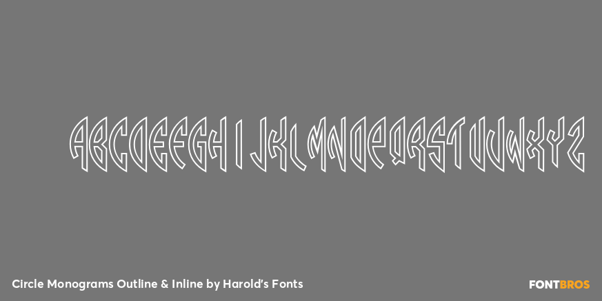 Circle Monograms Outline & Inline Font Poster #3