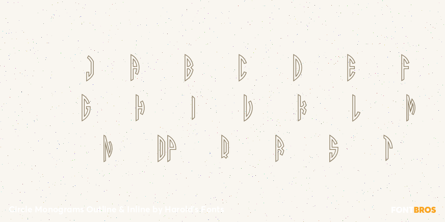 Circle Monograms Outline & Inline Font Poster #4