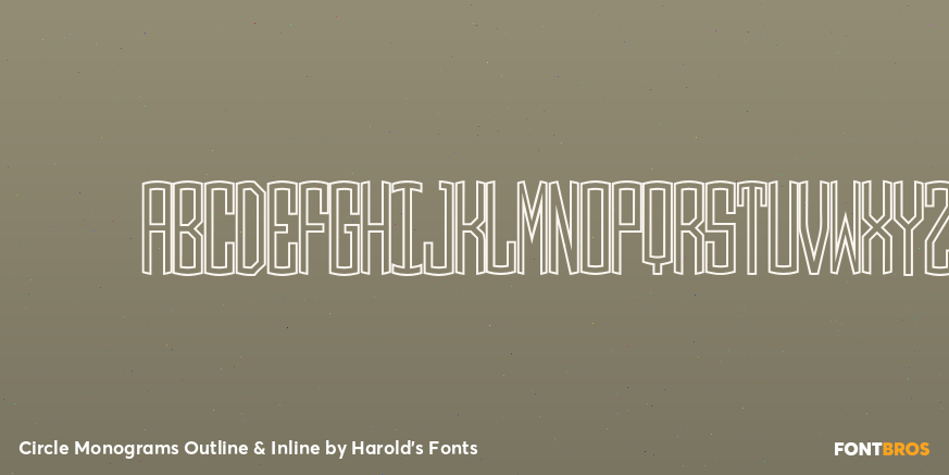 Circle Monograms Outline & Inline Font Poster #1