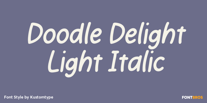 Doodle Delight Light Italic Poster