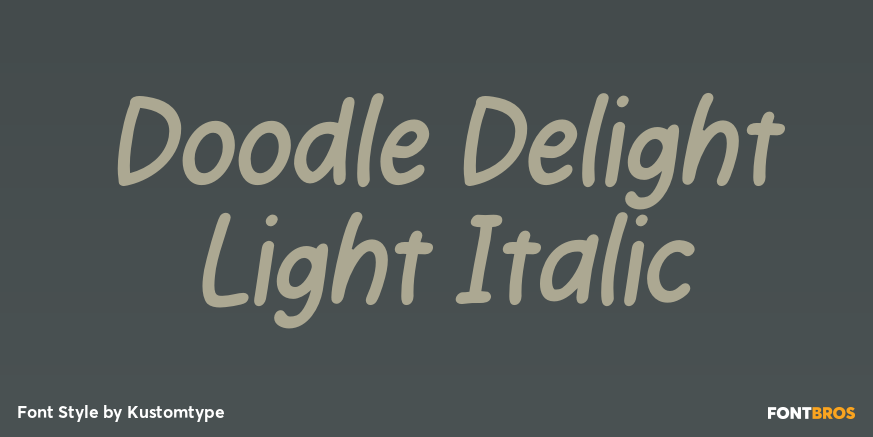 Doodle Delight Light Italic Poster
