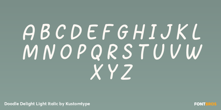 Doodle Delight Light Italic Font Poster #2