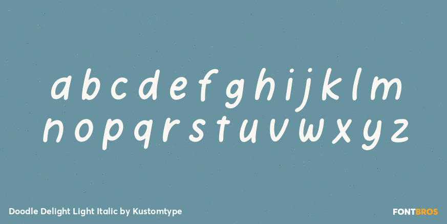 Doodle Delight Light Italic Font Poster #3