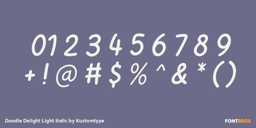 Doodle Delight Light Italic Font Poster #4