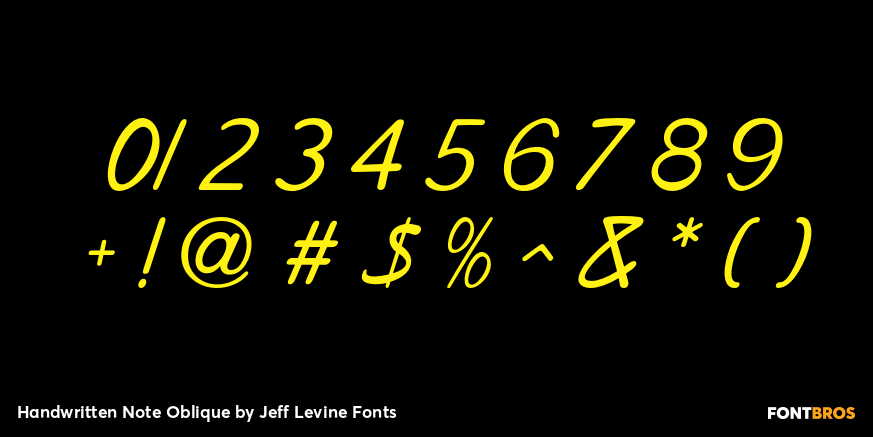 Handwritten Note Oblique Font Poster #1