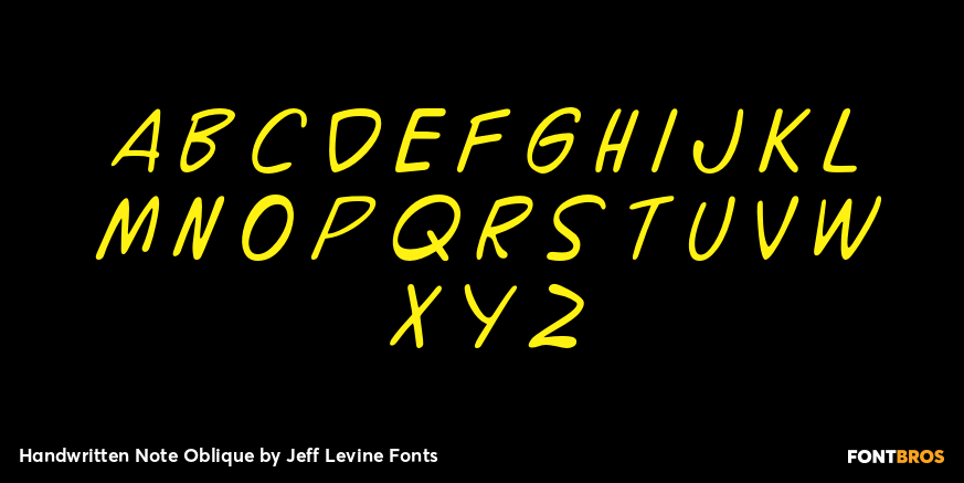 Handwritten Note Oblique Font Poster #1