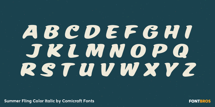 Summer Fling Color Italic Font Poster #2