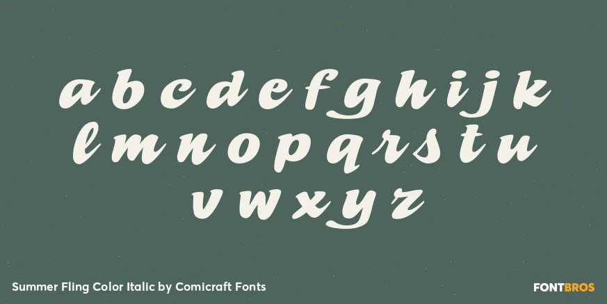 Summer Fling Color Italic Font Poster #3