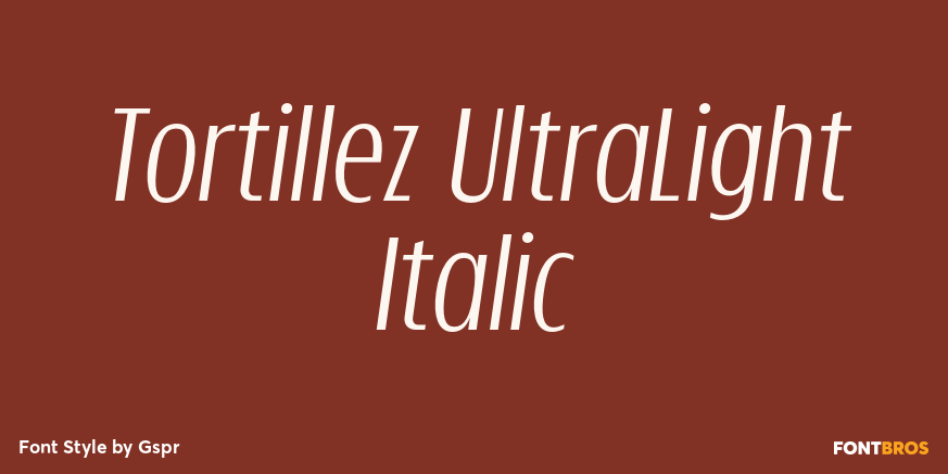 Tortillez UltraLight Italic Poster