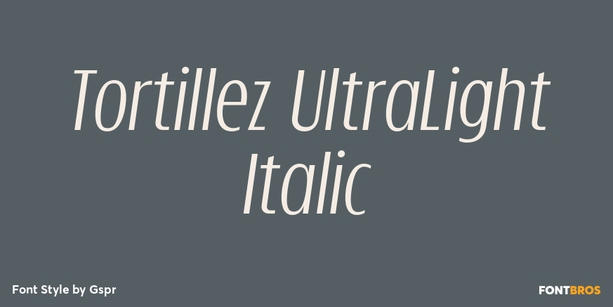 Tortillez UltraLight Italic Poster