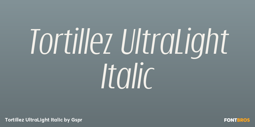 Tortillez UltraLight Italic Poster