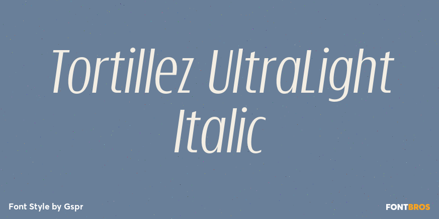 Tortillez UltraLight Italic Poster