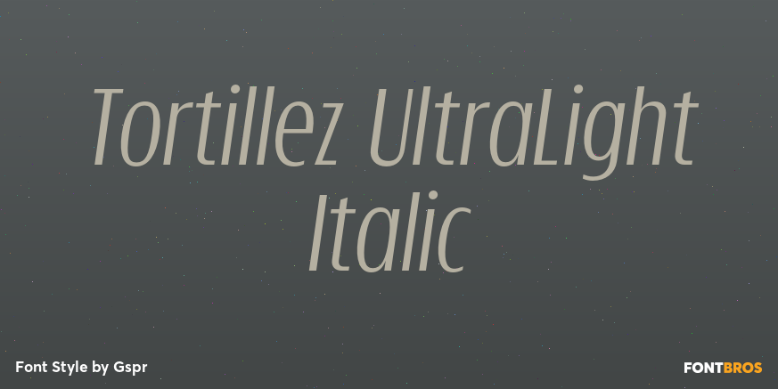 Tortillez UltraLight Italic Poster