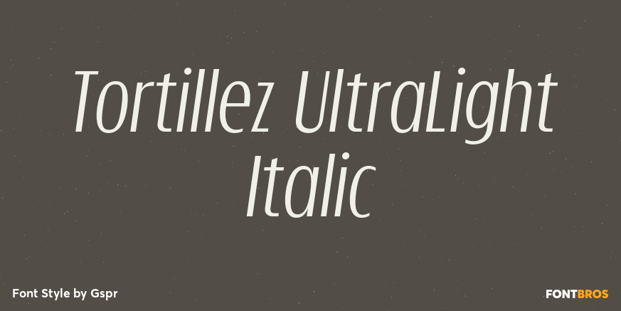Tortillez UltraLight Italic Poster