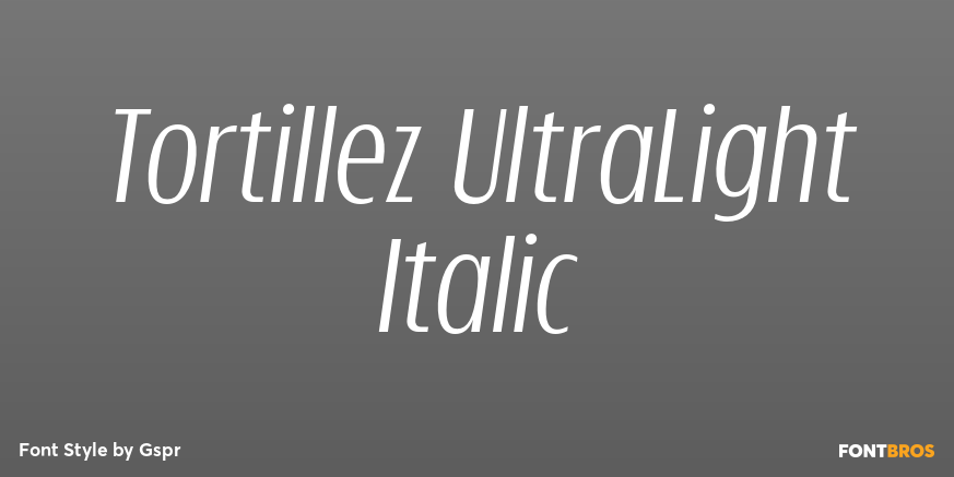 Tortillez UltraLight Italic Poster