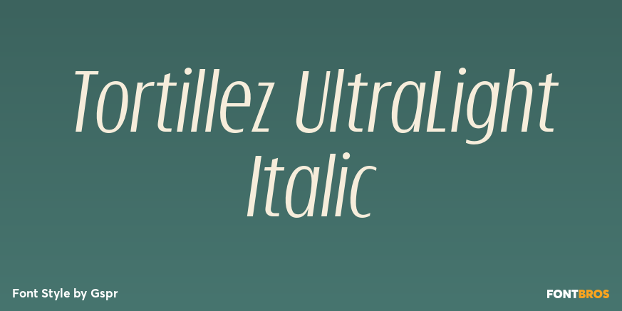 Tortillez UltraLight Italic Poster