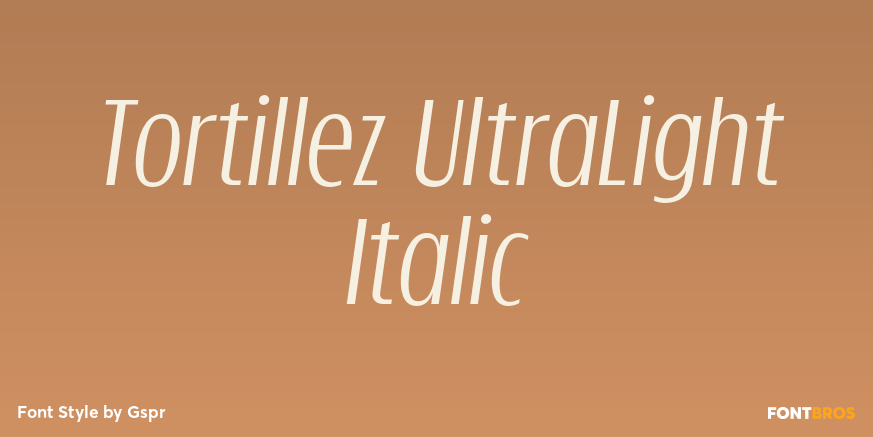 Tortillez UltraLight Italic Poster