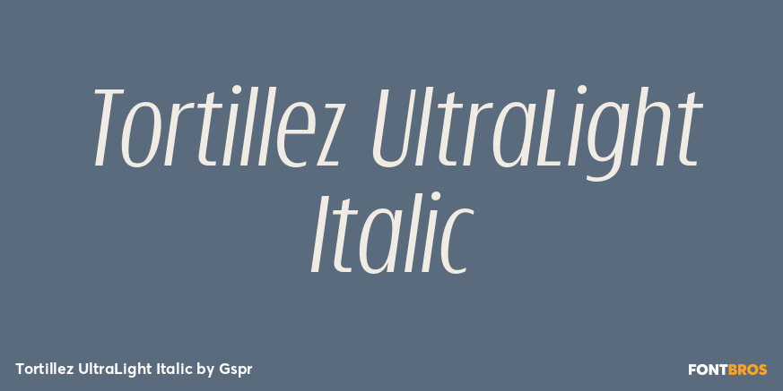 Tortillez UltraLight Italic Poster