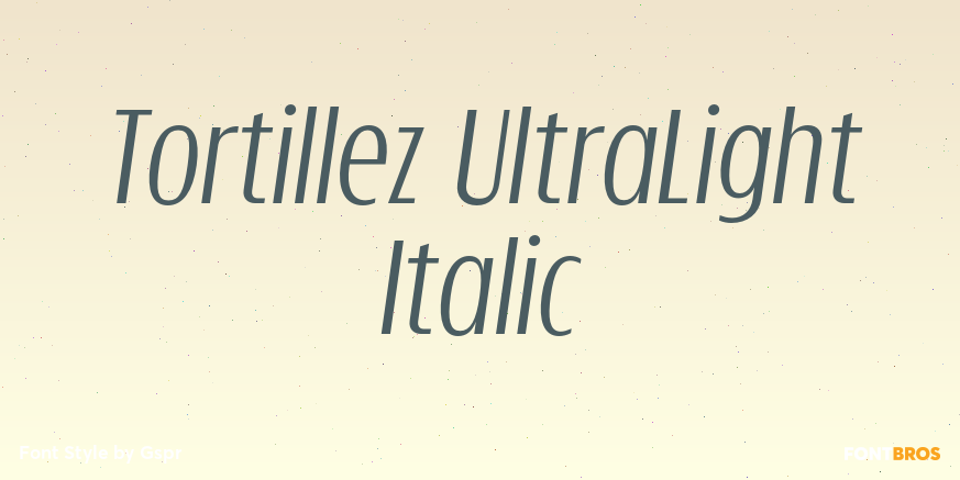 Tortillez UltraLight Italic Poster