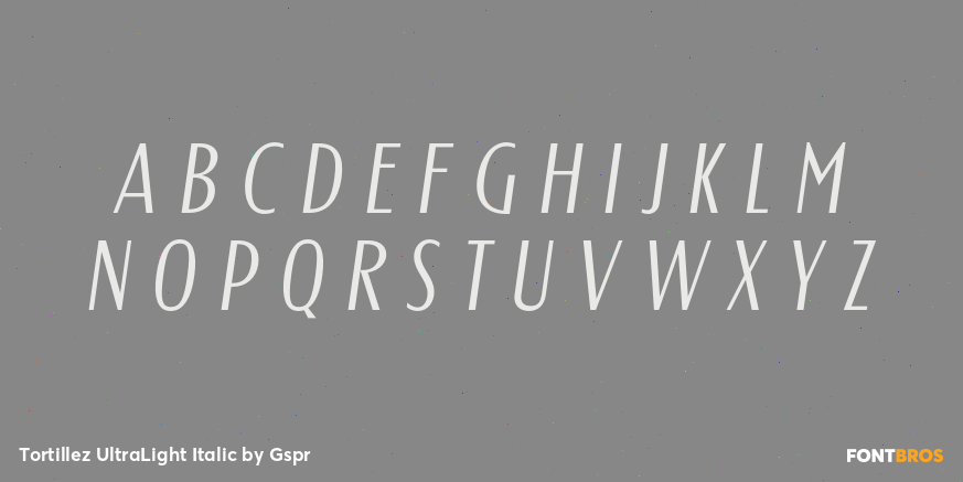 Tortillez UltraLight Italic Font Poster #1