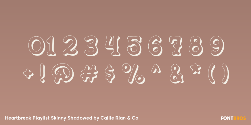 Heartbreak Playlist Skinny Shadowed Font Poster #1